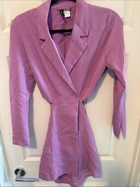 Divided Lavender Backless Blazer Dress